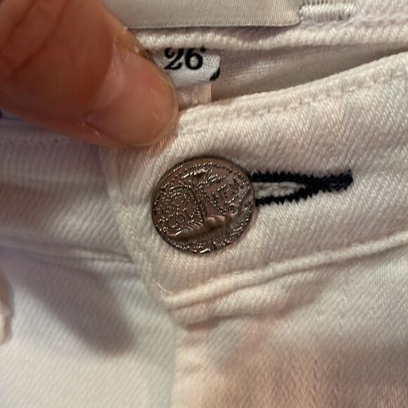 McGuire Damn Fine Baja High Rise White Jean Shorts with Embroidery - Picture 6 of 12